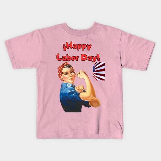 Happy Labor Day USA Kids T-Shirt by TopSea